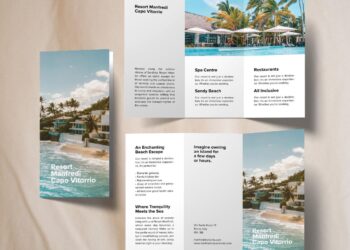 Vacation Resort Trifold Brochure Canva Template, Beach Holiday Flyer ...